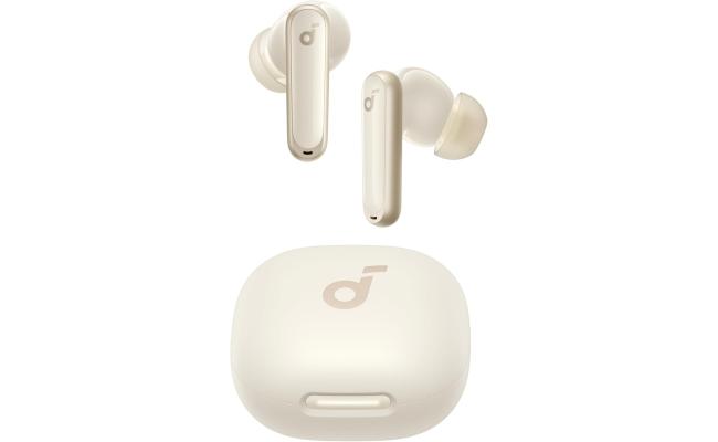 Anker Soundcore P40i Bluetooth Headphones, 11mm Drivers, Adaptive ANC, 6 Mics, AI Clear Calls, Wireless Charging Compatible, BT5.3, IPX5 Water-Resistant, up to 60H Playtime, Built-In Phone Stand - Oat White